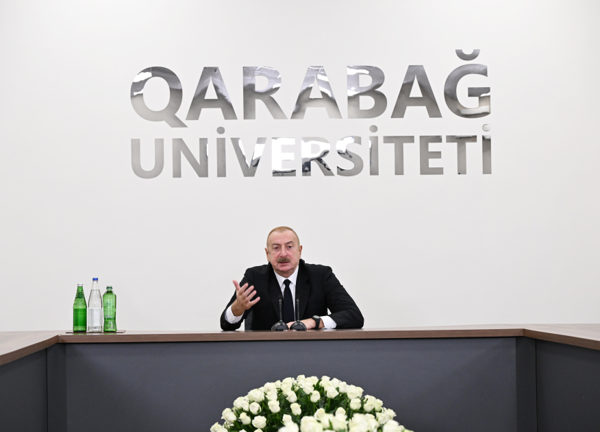 Prezident İlham Əliyev Qarabağ Universitetinin təmirdən sonr...