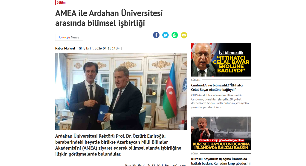 Akademik İsa Həbibbəylinin Ərdəhan Universitetinin rektoru i...